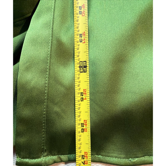 Rachel Zoe Green Satin Button Down Blouse – Size Large - Picture 5 of 6